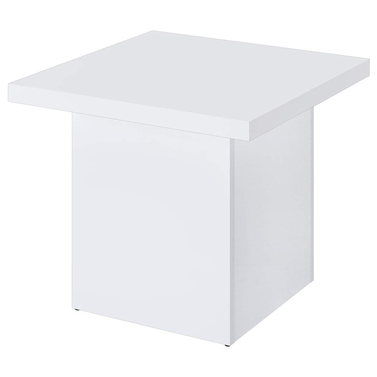 710898-S3 Devar 3-piece Square Coffee End Table Set White High Gloss
