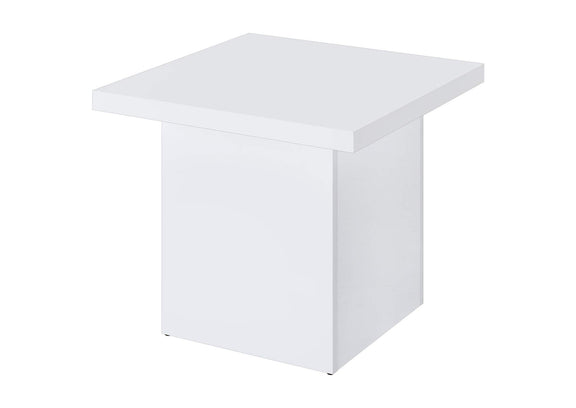 710898-S3 Devar 3-piece Square Coffee End Table Set White High Gloss