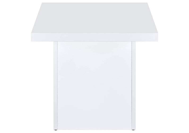710898-S3 Devar 3-piece Square Coffee End Table Set White High Gloss