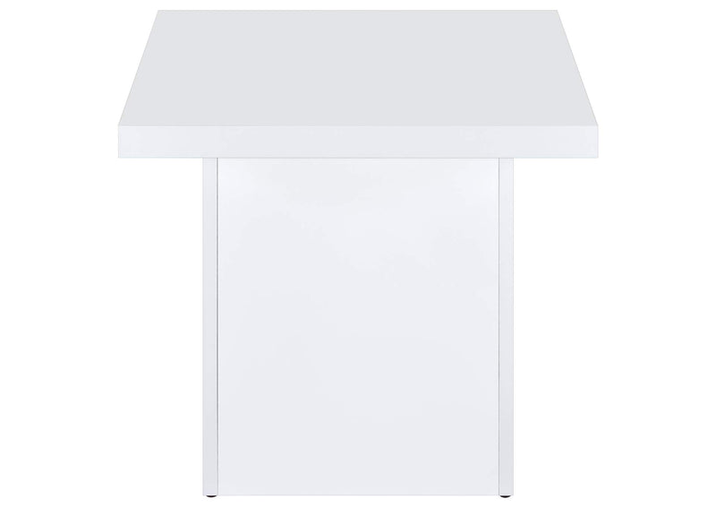 710898-S3 Devar 3-piece Square Coffee End Table Set White High Gloss