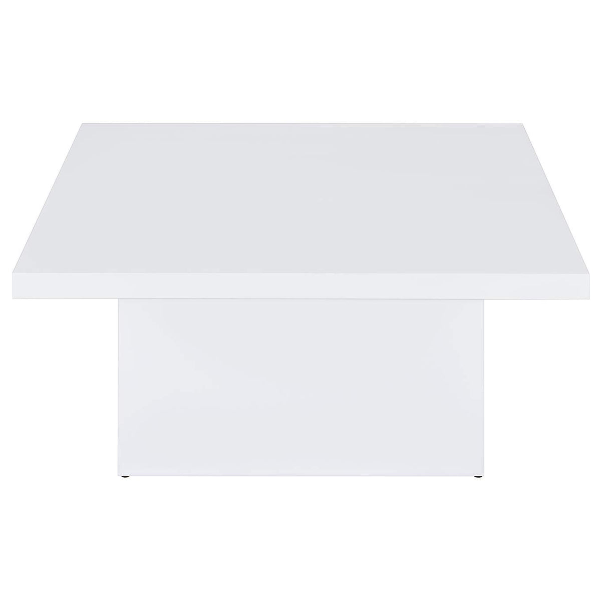 710898-S3 Devar 3-piece Square Coffee End Table Set White High Gloss