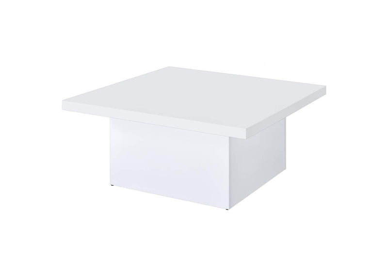 710898-S3 Devar 3-piece Square Coffee End Table Set White High Gloss