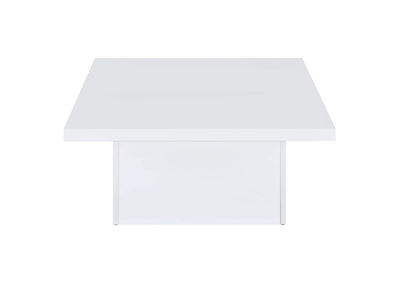 710898-S3 Devar 3-piece Square Coffee End Table Set White High Gloss