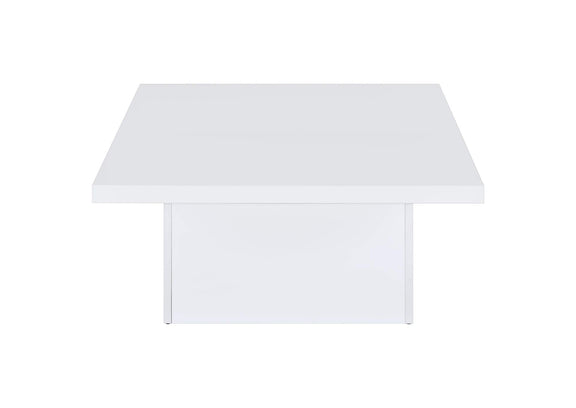 710898-S3 Devar 3-piece Square Coffee End Table Set White High Gloss