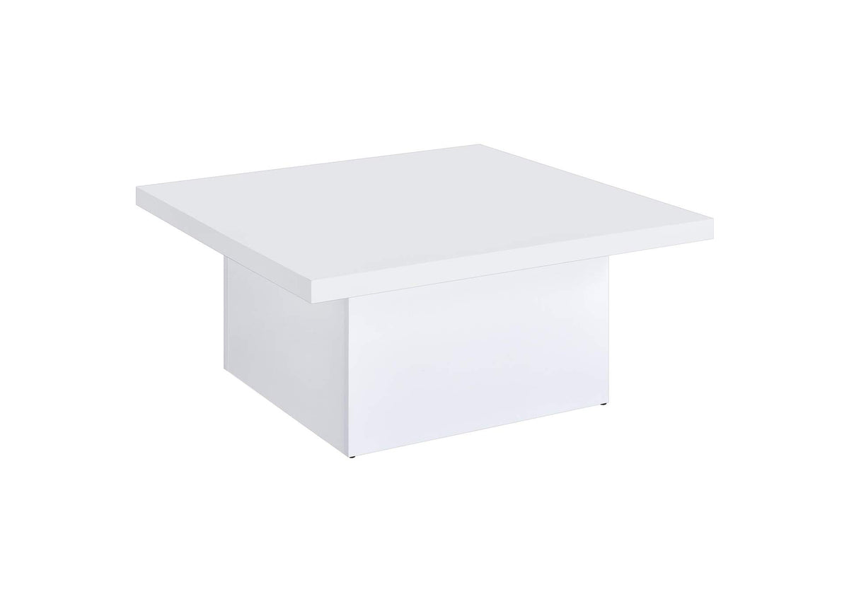 710898 Devar Square Engineered Wood Coffee Table White High Gloss