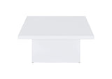 710898 Devar Square Engineered Wood Coffee Table White High Gloss