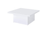 710898 Devar Square Engineered Wood Coffee Table White High Gloss