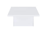710898 Devar Square Engineered Wood Coffee Table White High Gloss