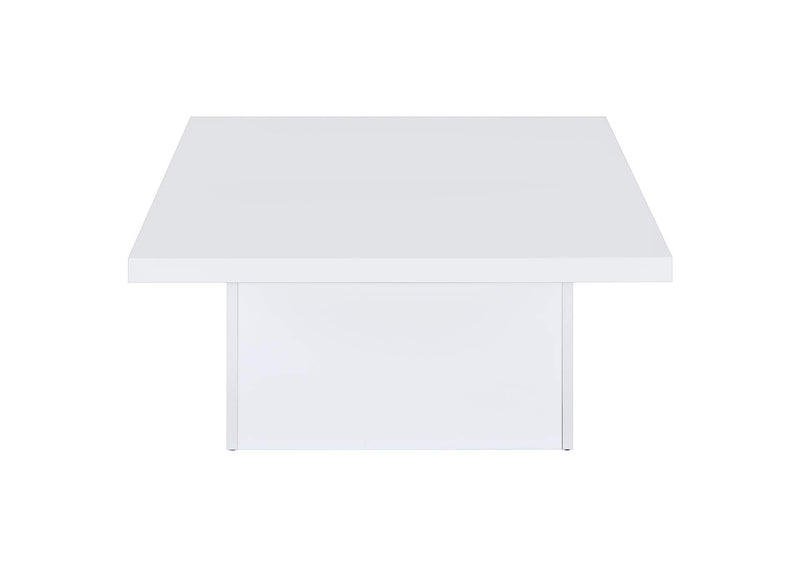 710898 Devar Square Engineered Wood Coffee Table White High Gloss