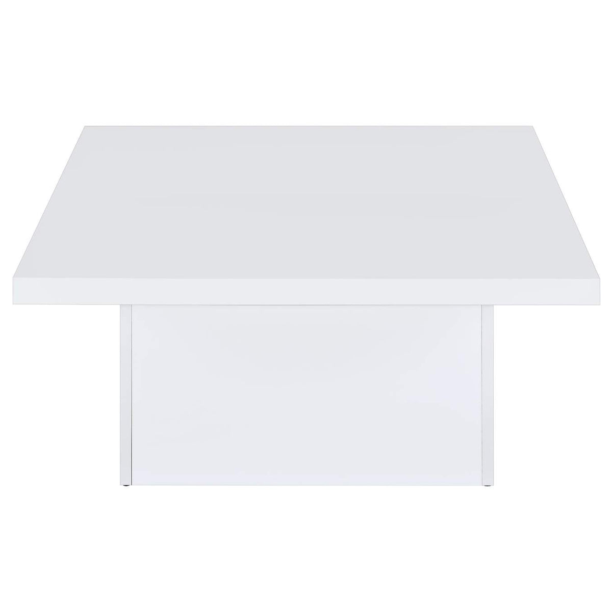 710898 Devar Square Engineered Wood Coffee Table White High Gloss