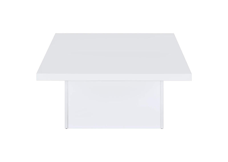 710898 Devar Square Engineered Wood Coffee Table White High Gloss