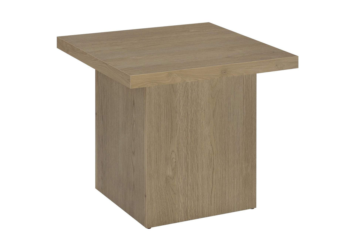 710917 Devar Square Engineered Wood Side End Table Latte