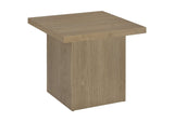 710917 Devar Square Engineered Wood Side End Table Latte