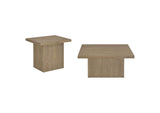 710918-S2 Devar 2-piece Square Cocktail Coffee End Table Set Latte