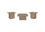 710918-S3 Devar 3-piece Square Cocktail Coffee End Table Set Latte