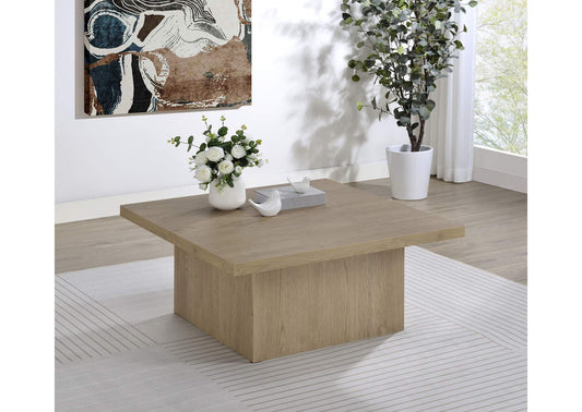 710918 Devar Square Engineered Wood Cocktail Coffee Table Latte