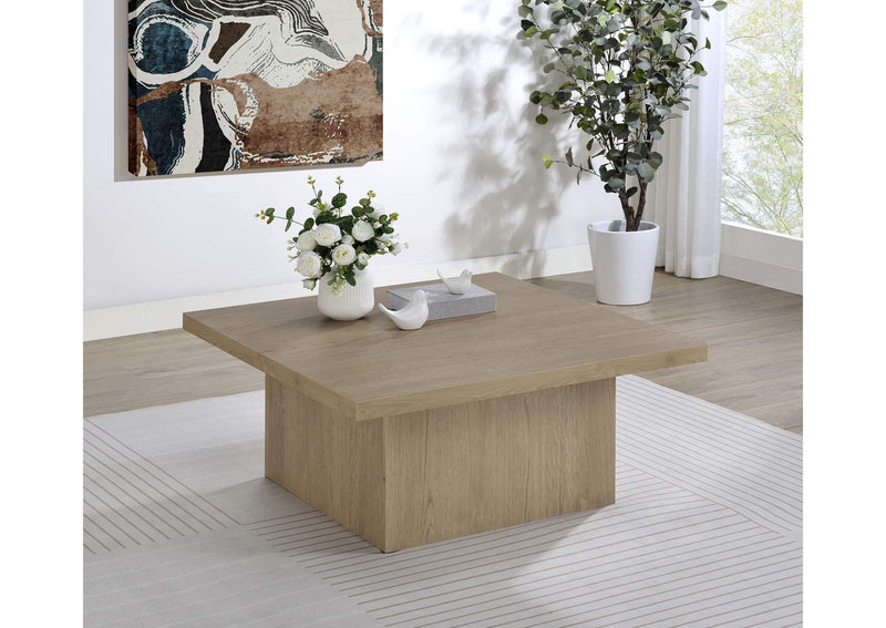 710918 Devar Square Engineered Wood Cocktail Coffee Table Latte