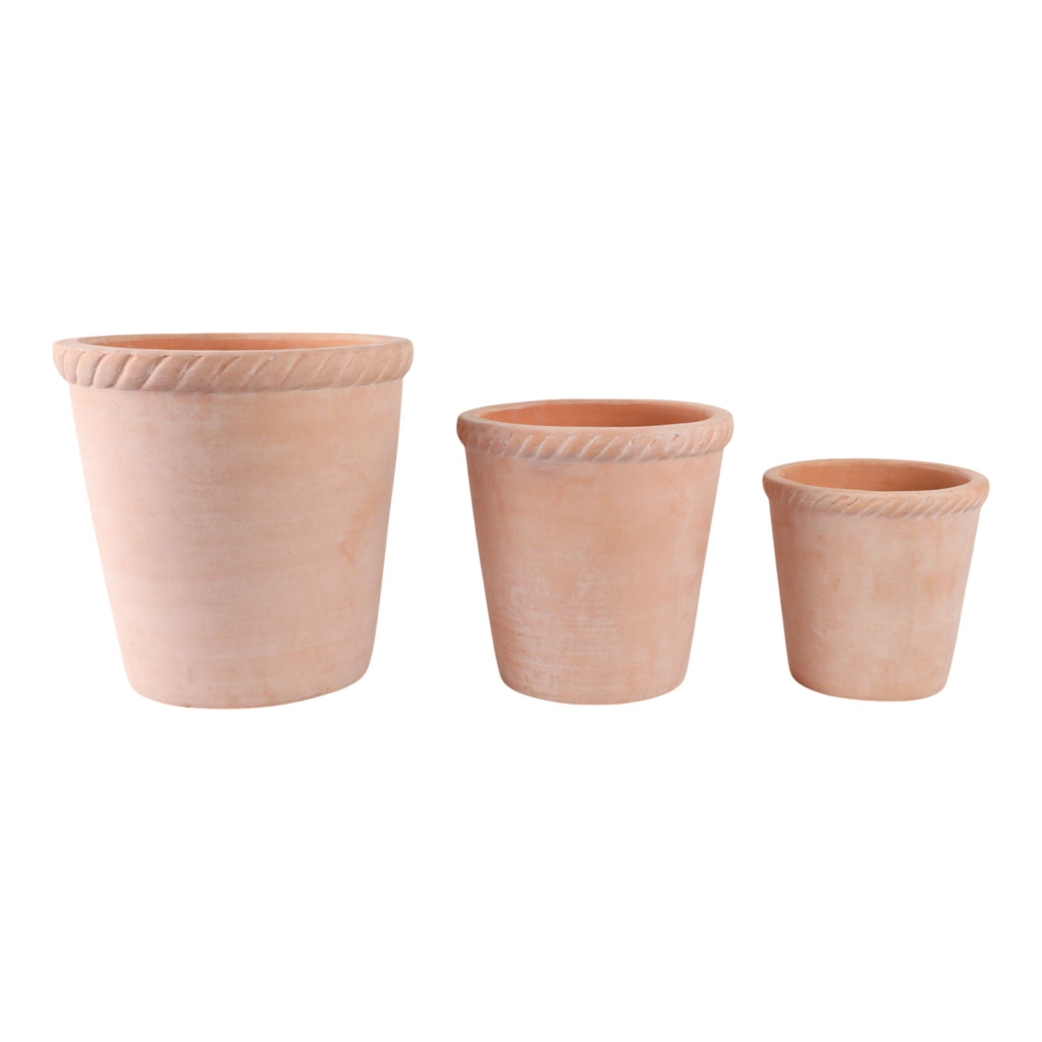9" / 12" / 15" Terracotta Planters (Set of 3) - Natural