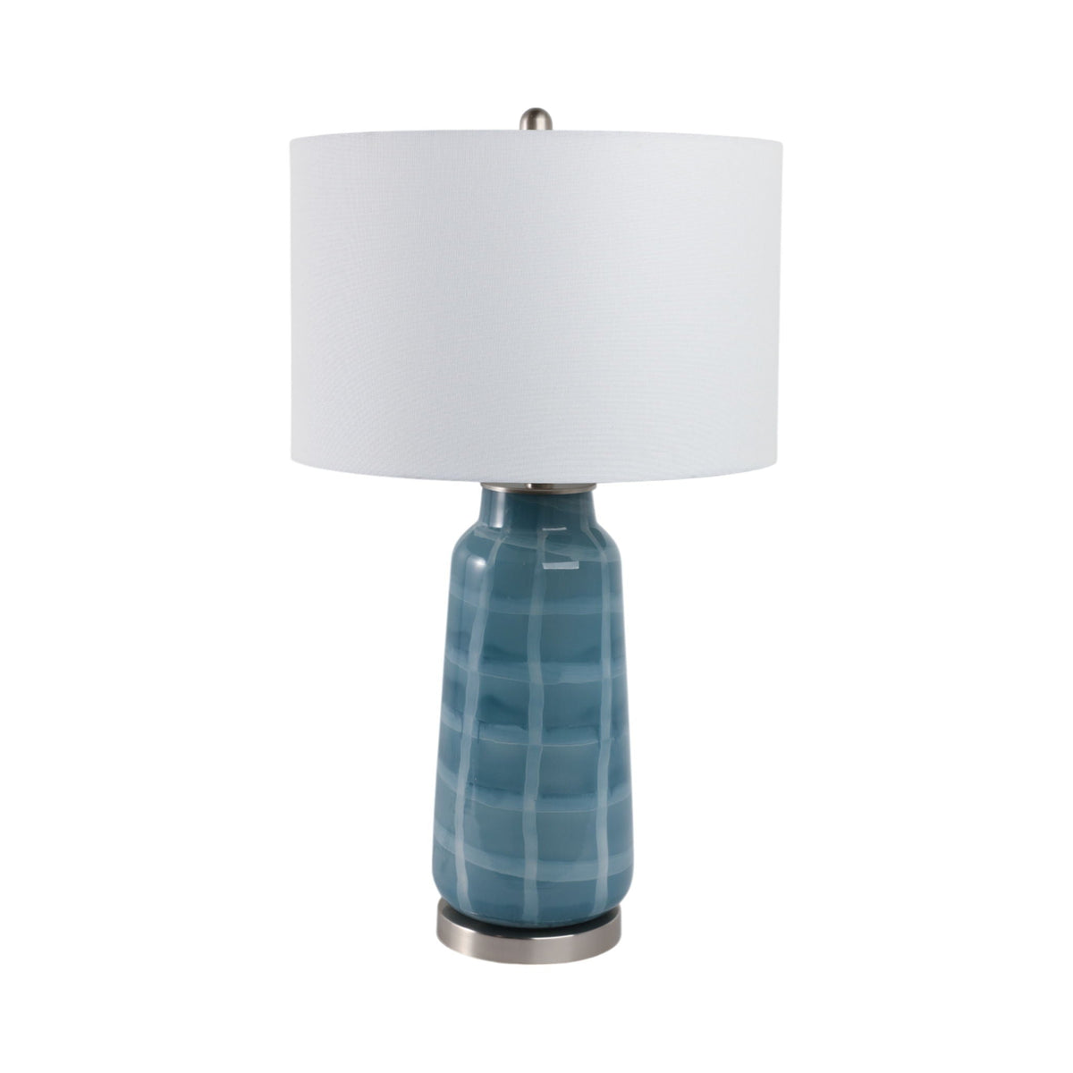 29X17" Checkered Glass Table Lamp - Blue