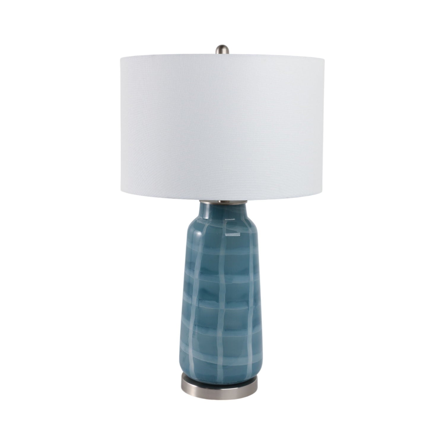 29X17" Checkered Glass Table Lamp - Blue