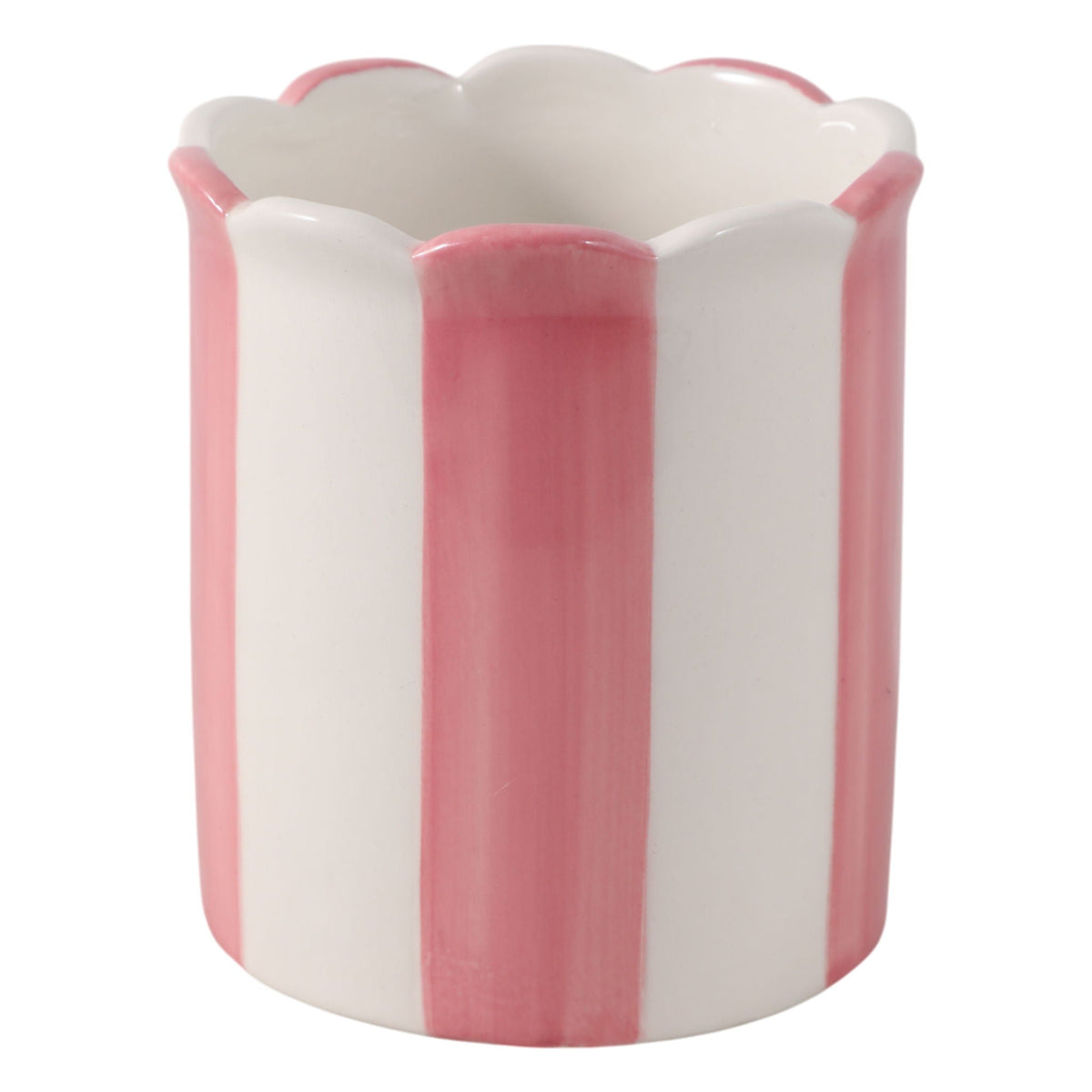 4" Striped Pencil Cup - Pink / Ivory