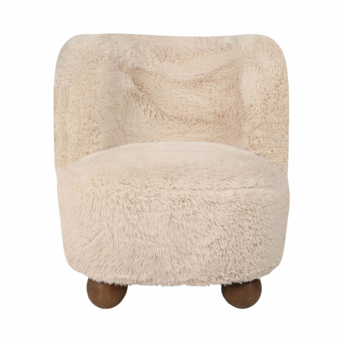 Ball-Foot Accent Chair - Ivory