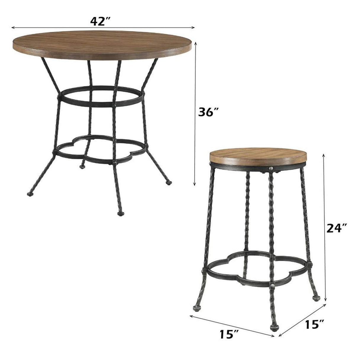 71890 Qamar 5Pc Pack Counter Height Table Set