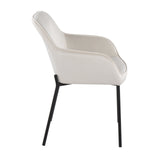 Daniella - Dining Chair (Set of 2) - Black Steel And Cream Velvet
