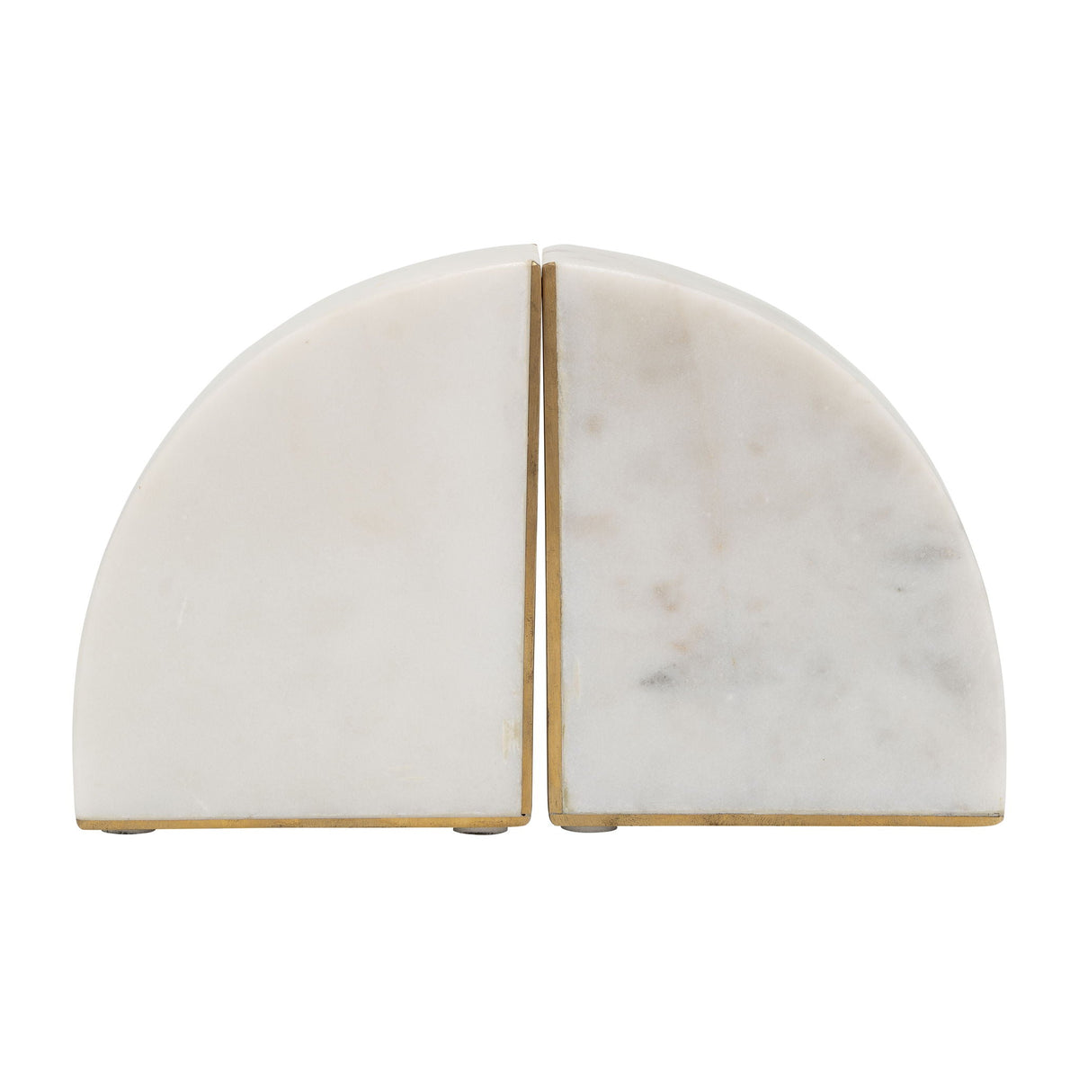 Marble (Set of 2) 8" Pie Bookends - White