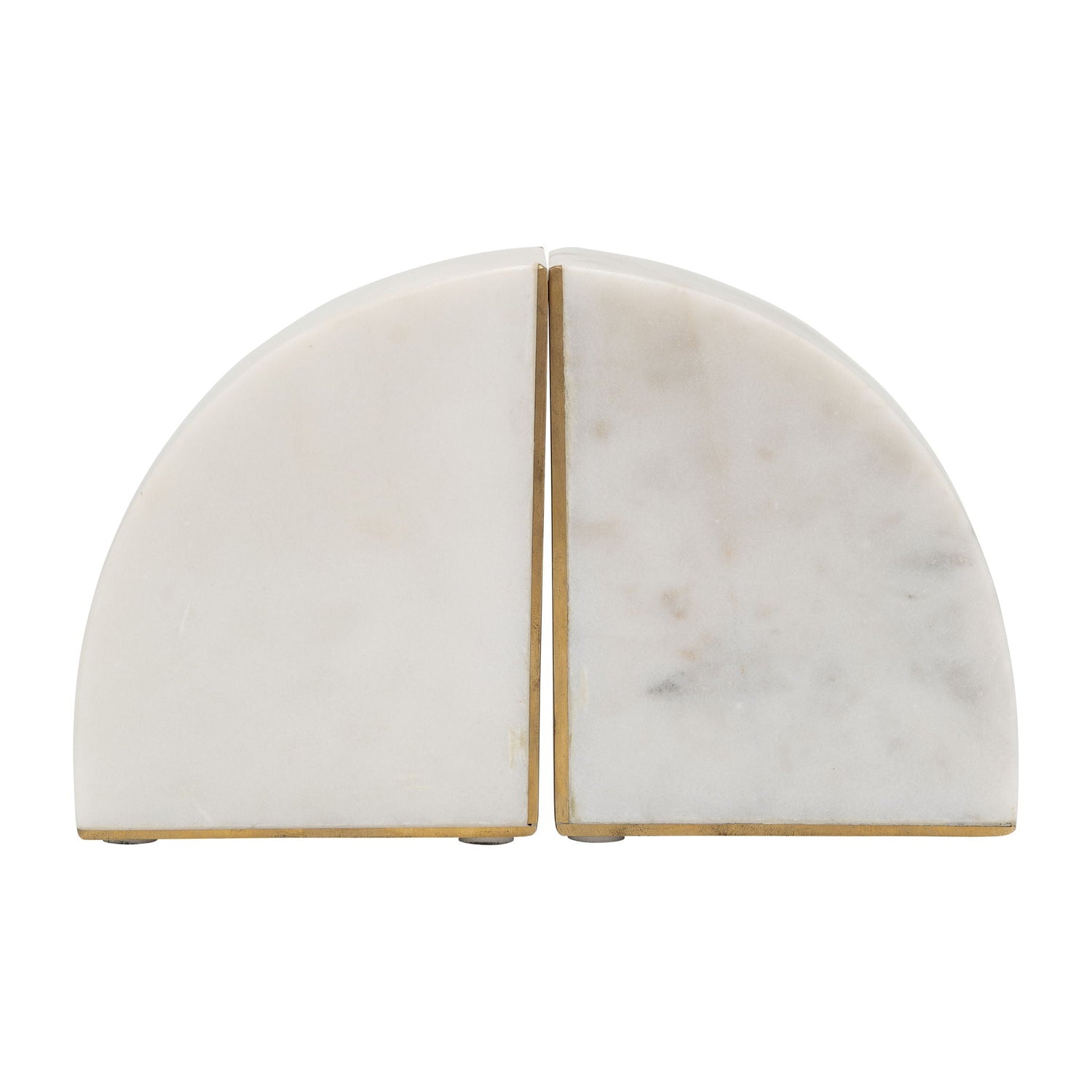 Marble (Set of 2) 8" Pie Bookends - White