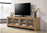 720130 Brenham 79-inch 4-door TV Stand Media Console Washed Oak