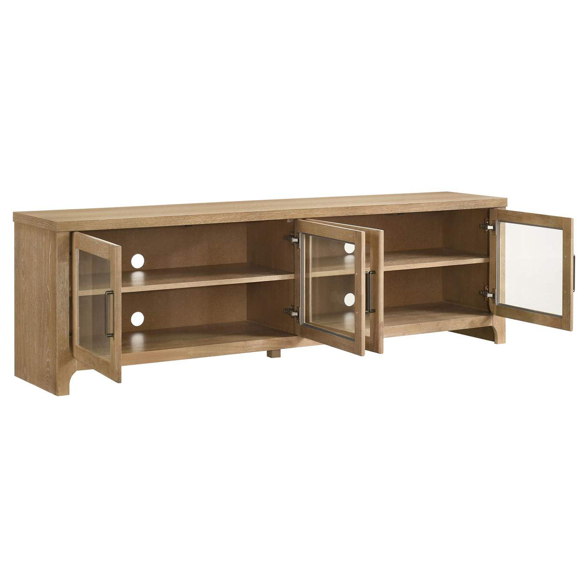 720130 Brenham 79-inch 4-door TV Stand Media Console Washed Oak