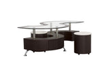 720218 Buckley 3-piece Coffee Table and Stools Set Cappuccino