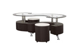 720218 Buckley 3-piece Coffee Table and Stools Set Cappuccino