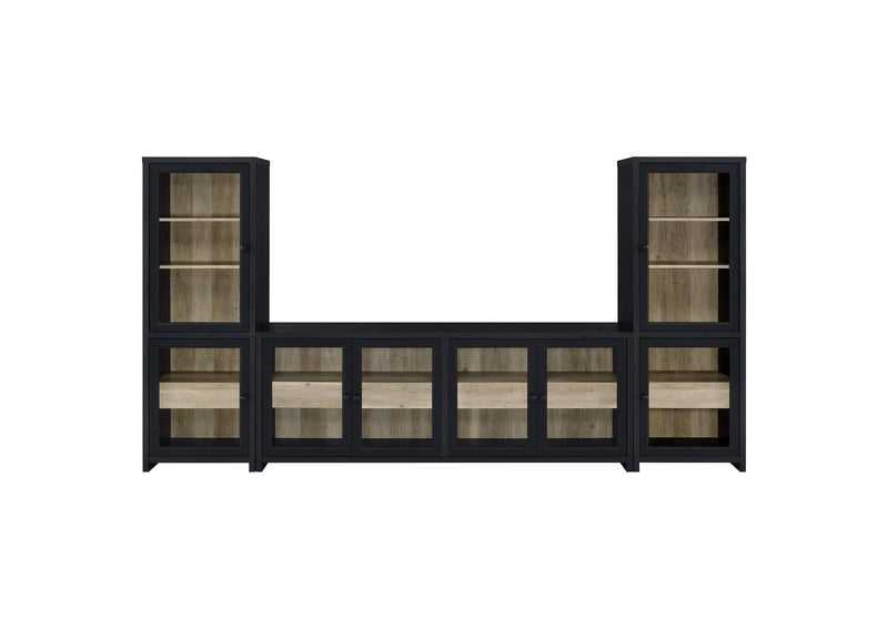 720223-SET Denison 3-piece Entertainment Center 79-inch TV Stand Black