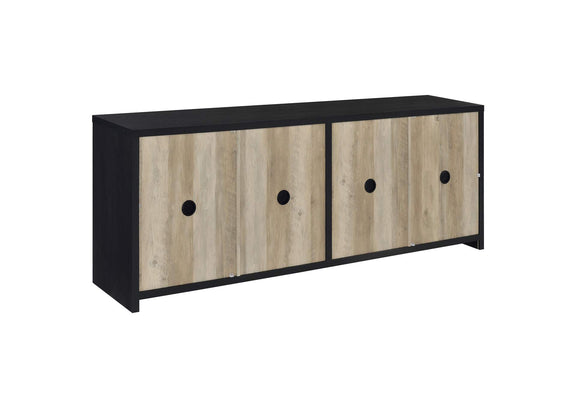 720223-SET Denison 3-piece Entertainment Center 79-inch TV Stand Black