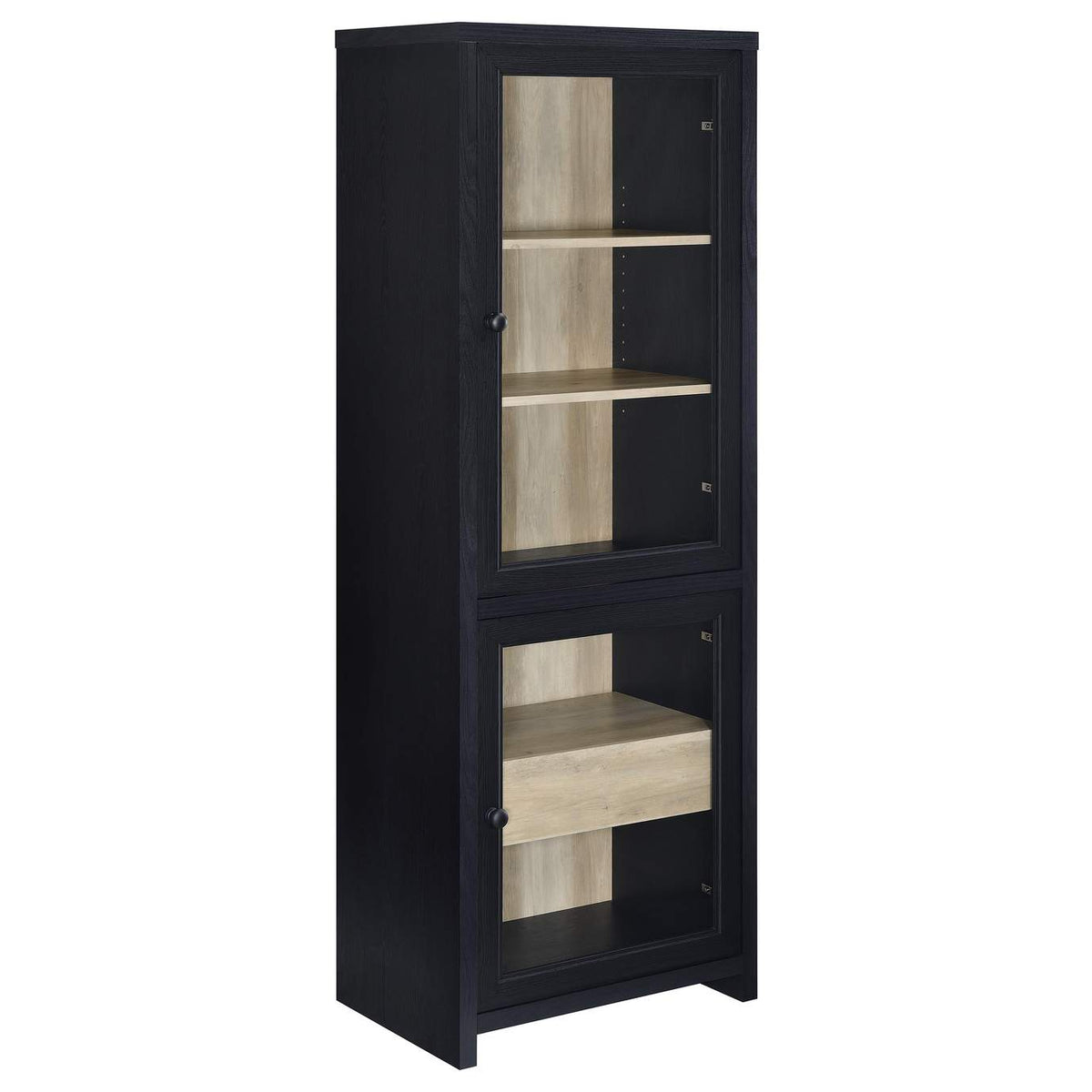 720223-SET Denison 3-piece Entertainment Center 79-inch TV Stand Black