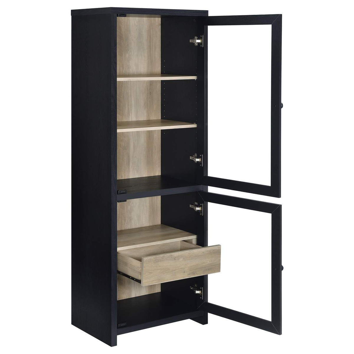 720223-SET Denison 3-piece Entertainment Center 79-inch TV Stand Black