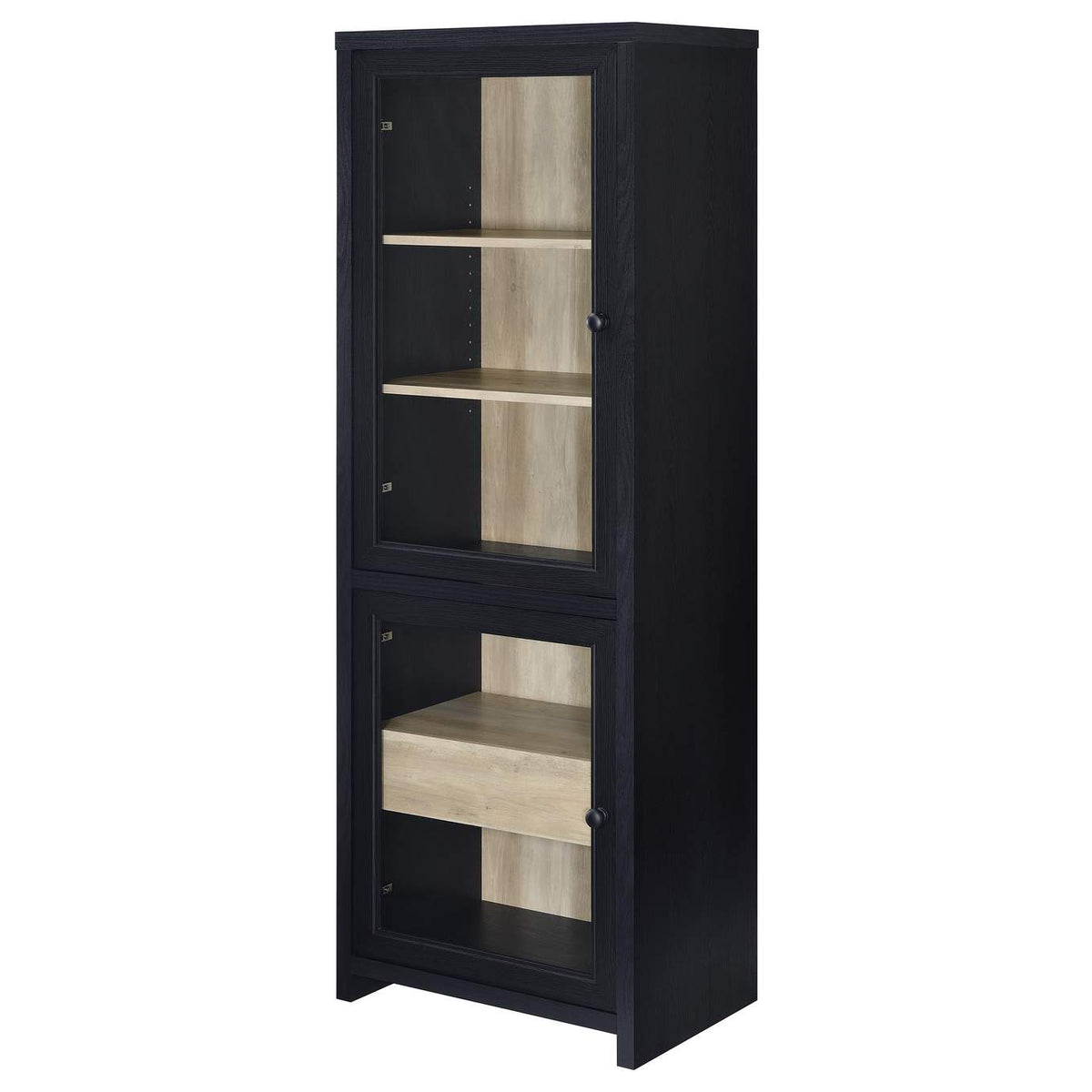 720223-SET Denison 3-piece Entertainment Center 79-inch TV Stand Black