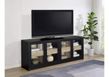 720223 Denison 79-inch 4-door TV Stand Media Console Black