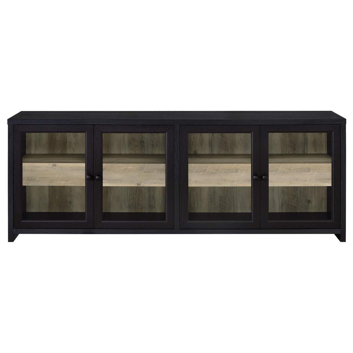 720223 Denison 79-inch 4-door TV Stand Media Console Black