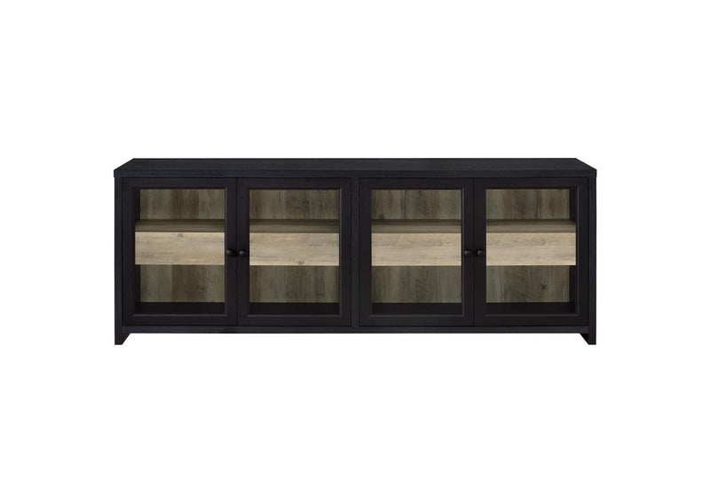 720223 Denison 79-inch 4-door TV Stand Media Console Black