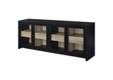720223 Denison 79-inch 4-door TV Stand Media Console Black