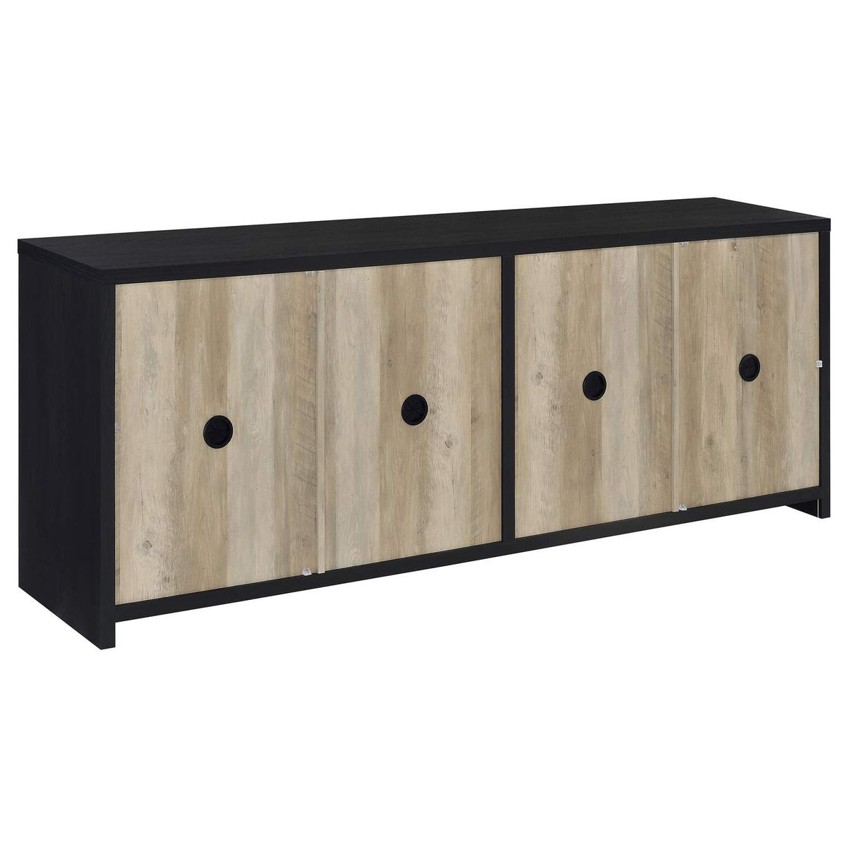 720223 Denison 79-inch 4-door TV Stand Media Console Black
