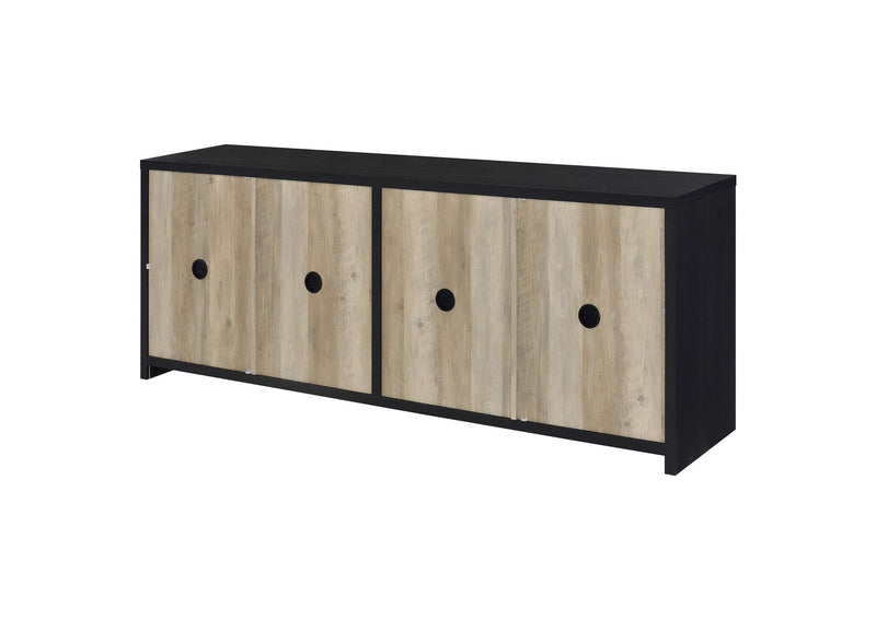 720223 Denison 79-inch 4-door TV Stand Media Console Black