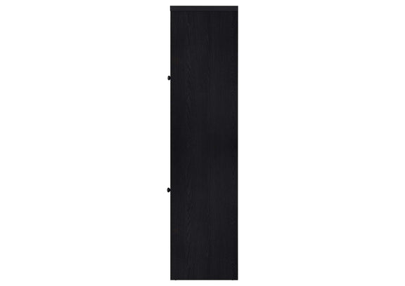 720224 Denison 67-inch 2-door Media Tower Storage Cabinet Black