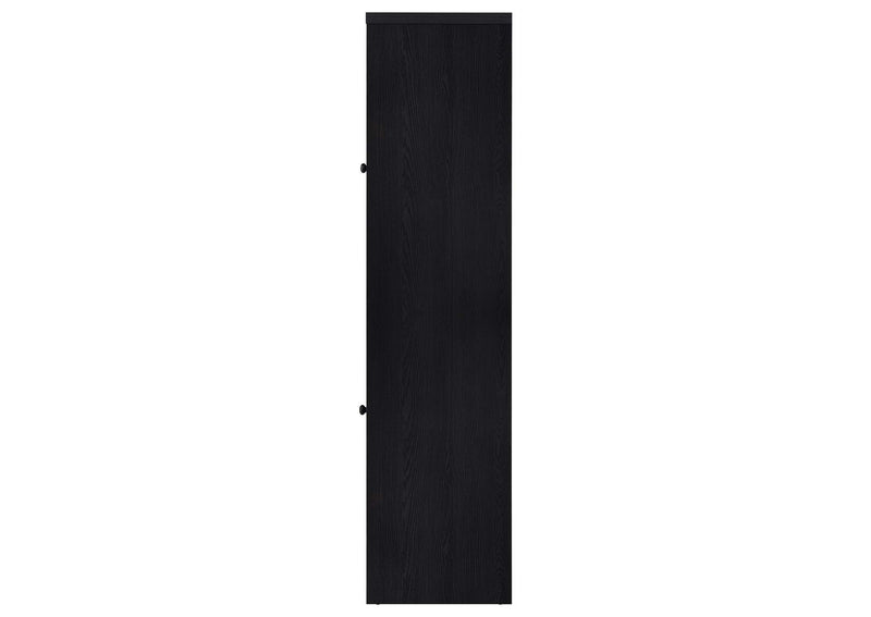 720224 Denison 67-inch 2-door Media Tower Storage Cabinet Black
