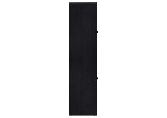 720224 Denison 67-inch 2-door Media Tower Storage Cabinet Black