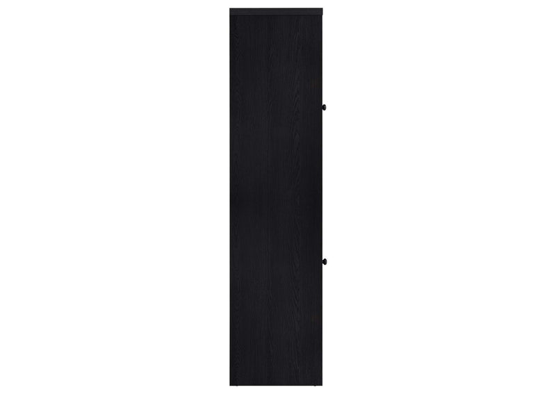 720224 Denison 67-inch 2-door Media Tower Storage Cabinet Black