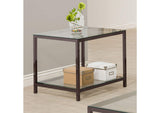 720227 Trini 1-shelf Glass Top Side End Table Black Nickel